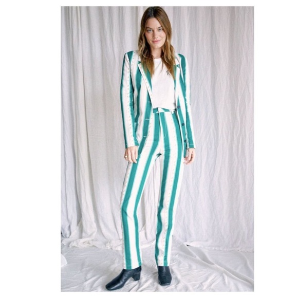 RVCA x Camille Row Striped Jacket Pants Set 27 S - Picture 3 of 10